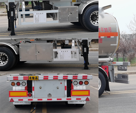 專威牌HTW9401GYYLC型鋁合金運油半掛車 專威牌HTW9401GYYLC型鋁合金運油半掛車